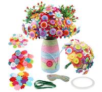 Juego de manualidades para flores a partir de 5 años,Kit de manualidades de flores para niños,Bricolaje de Juguete Florero y Flores Crafting Kit,Creativo Set de Artesanía Haga su Propio Ramo
