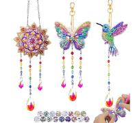 Juego de Manualidades para niños, Regalos para niñas, 6, 7, 8, 9, 10, 11 años, Ideas de Regalo, Pintura de Diamantes, carillón de Viento para niños y Adultos, Colgante de Cristal para decoración de