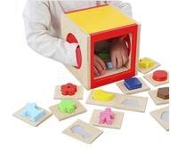 Juego de mapeo de formas de madera | Caja de madera sensorial para asignar formas | Juguetes educativos para guardería preescolar hogar