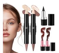 Juego de maquillaje 5D, de maquillaje de pintura para la cara ocular,Kit de pluma de belleza cosmética | Suministros de maquillaje de diseño de doble cabeza para citas, viaje de negocios, hogar, viaje