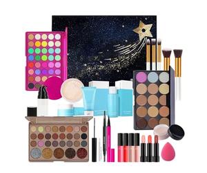 Juego de maquillaje, colección cosmética de cara completa, paleta de rubor de lápiz labial de sombra de ojos, organizador de casos amigable con los viajes, herramientas de belleza glamorosa, atr