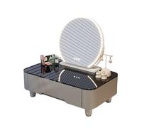 Juego de maquillaje compacto único con espejo LED táctil, 3 niveles de brillo ajustables, diseño elegante portátil para entusiastas de la belleza, perfecto para viajes y uso diario