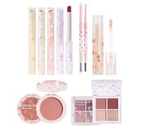 Juego de maquillaje coreano 8 en 1, juego de maquillaje coreano, juegos de maquillaje, juego de maquillaje duradero para mujer, incluye lápiz labial, colorete, paleta de sombras de ojos, lápiz de