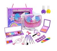 Juego de Maquillaje de , Juego Educativo Soluble en Agua para Aprendizaje temprano, Maquillaje para niñas pequeñas con lápiz Labial y diseño de uñas, para Hijas, nietas, Hermanas, compañeros