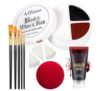 Juego de maquillaje de sangre falsa para Halloween, color de cara espeluznante SFX, color rojo, negro y blanco, color del cuerpo para niños, adultos, Halloween, maquillaje, fiesta, escenario, vampiro