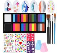 Juego de maquillaje infantil con colores para niños, paleta para maquillaje teatral, carnaval, Halloween, cosplay, kit de pintura corporal para adultos, niños, maquilladores