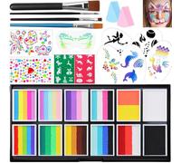 Juego de maquillaje infantil de colores faciales, 12 x 10 g, macaron, colores para teatro, carnaval, Halloween, maquillaje, cosplay, kit de pintura corporal para adultos, niños, maquilladores