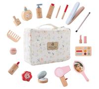 Juego de maquillaje infantil para niña - Juego de maquillaje de madera con maletín de maquillaje para niñas, juego de rol para niños, regalo de cumpleaños para niños a partir de 3, 4, 5, 6, 7 años