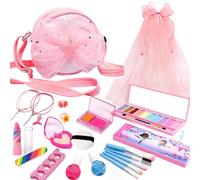 Juego De Maquillaje Infantil para Ninas - Juguete De Disfraz Lavable Portatil Y Realista,Maquillaje para Niñas Pequeñas | para Cumpleaños Navidad Fiestas Nocturnas Eventos Escolares y Obras de Teatro