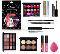 Juego de Maquillaje, Kit de Maquillaje Portátil, Set de Cosméticos Todo en Uno, Essential Makeup Set, 12 Piezas Set de maquillaje Multifunción con Sombras de Ojos Máscara para Rostro Ojos y Labios