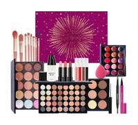 Juego De Maquillaje - Paleta de Maquillaje, Lápiz Labial y Brocha,Paleta De Sombras De Ojos Con Kit Completo,Para Mujeres, Niñas, Adolescentes, Principiantes, Regalo De Cumpleaños Y Navidad Para