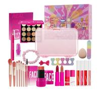 Juego de maquillaje para mujer, 26 piezas, con sombra de ojos en varios colores, brillo de labios en varios y diferentes pinceles de maquillaje, colección de cosméticos de larga duración para