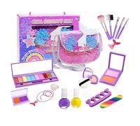 Juego de maquillaje para niñas | Juego educativo soluble en agua para el aprendizaje temprano | Maquillaje para niñas pequeñas con lápiz labial y diseño de uñas, para nieta, hermanas, compañeros de