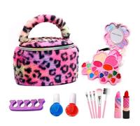 Juego De Maquillaje para Niñas Pequeñas | Juguete De Tocador De Princesas Lavable,Kit De Maquillaje Infantil De 22 Piezas | para Niños 3-12 Años Juego De Simulación Disfraz Fiestas Cumpleaños