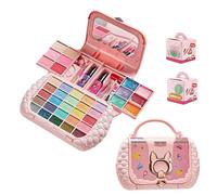 Juego de maquillaje para niños - Juego de cosmético real lavable con espejos para niñas, material de de cumpleaños kit para niños, estuche de almacenamiento portátil , falso rey