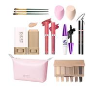 Juego de maquillaje profesional incluye lápiz labial mate cremoso, delineadores de ojos líquidos y brocha para difuminar, todo en 1, Beauty Essential, juego de belleza profesional, paleta de de
