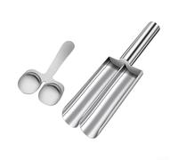 Juego de máquina de albóndigas de acero inoxidable 304 con raspador para carne de res y pollo, crea múltiples albóndigas a la vez con interior liso y bordes redondeados (2)