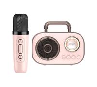 Juego de máquina de karaoke, micrófono y altavoz para niños - Altavoz inalámbrico con micrófono | Suministros de Audio con conexión de micrófono doble recargable para el hogar, comedor, cafeterías y r