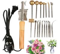Juego de máquina eléctrica para hacer flores de tela, herramienta para hacer flores de tela, herramientas para hacer flores de tela con 17 cabezales, máquina para planchar flores artificiales