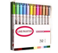 Juego de marcadores de contorno de doble línea, bolígrafos de doble punta de 6 colores para tomar notas, bocetos y diarios creativos, perfectos para estudiantes, artistas y entusiastas del diario de