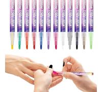 Juego de marcadores de pintura para uñas 3D: bolígrafos artísticos de 12 colores, herramientas de dibujo de punta fina, kit de manicura de secado rápido, suministros de diseño creativo | Bolígrafos de