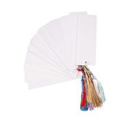 Juego de marcadores en blanco de 60 piezas, papel rectangular, borlas coloridas, papel de proyecto Handmde blanco