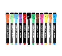 Juego de marcadores magnéticos borrables, 12 marcadores de pizarra blanca con borrador, marcador de borrado en de punta fina, marcador de borrado en para escuelas, oficinas, mensajes en casa