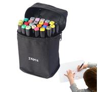 Juego de marcadores, marcadores de dibujo de doble punta, kit de suministros de arte, bolígrafos de pintura de 6.1 x 0.6 x 0.4 pulgadas con bolsa de almacenamiento para adultos, niños, artistas