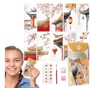 Juego de marcadores, marcadores esthetic, 7,01 x 3,74 x 0,47 pulgadas, accesorios de lectura, acuarela, colección de diseño artístico, momentos de lectura para el hogar, biblioteca, mesa de estudio