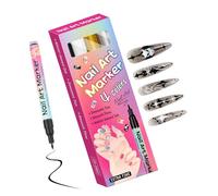 Juego de Marcadores para Uñas - Puntas Finas Portátiles Herramientas De Uñas Coloridas 4 Piezas - Bolígrafo para Dibujar, Puntear y Resaltar - para Casa y Salón en Líneas, Calcos y Dibujos