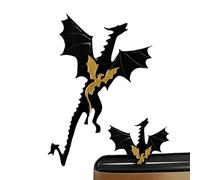 Juego de marcapáginas de dragón de fantasía: regalo de papelería para niños con marcador de página de sol y nubes | Accesorios de lectura decorativos para niños y niñas, regalo navideño