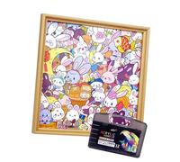 Juego de Marco de Rompecabezas con Pintura temática de Animales de Madera para niños, Juguete Educativo para Colorear, Desarrollo de Habilidades motoras Finas, artesanía navideña