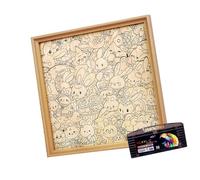 Juego de Marco de Rompecabezas con Pintura temática de Animales de Madera para niños, Juguete Educativo para Colorear, Desarrollo de Habilidades motoras Finas, artesanía navideña