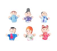 Juego de Marionetas de Dedo Lindo Felpa Accesorios para Contar Historias Familiares Juguetes interactivos para Maestros Niños Hogar Escuela Guardería Tela de Felpa Corta 6 Piezas