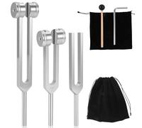 Juego de martillo, 128 Hz, 256 Hz, 512 Hz, diapasón preciso de aleación de aluminio, diapasones ajustables, terapia para terapia de frecuencia, curación, terapia de sonido, cuerpo, espíritu, alma