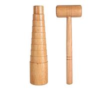 Juego de martillo calibrador de mandril, 2 uds., Calibrador de mandril de madera, fabricación de joyas, ajuste del tamaño del brazalete, juego de herramientas de martillo de medición