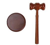 Juego de martillo juez de madera Nizirioo martillo de madera con bloque de sonido, martillo de subasta hecho a mano para abogados, estudiantes, jueces, subasta de venta, reuniones, niños, juego de rol