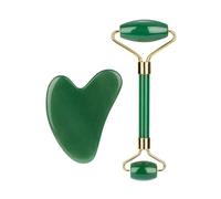 Juego de masaje de piedra de jade antienvejecimiento Gua Sha Rose Quartz Jade Face Roller Gua Shua (tipo a)