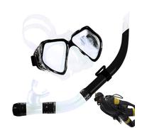 Juego de máscara de buceo y esnórquel para adultos, equipo de esnórquel antifugas y antivaho con vista panorámica, lentes de natación de vidrio templado, equipo de buceo ideal para natación y buceo