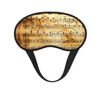 Juego de máscara opaca para dormir con estampado de notas musicales, para mujeres y hombres, viajes, yoga