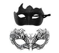 Juego de máscaras de mascarada para parejas,Juego de máscaras de mascaradas para parejas | 2X Cubierta facial retro | para la cara de disfraces brillantes para él y para ella, suministros para para mu