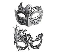 Juego de máscaras para parejas - Máscara de encaje para ojos para él y ella, máscaras de disfraz con purpurina con diseño elegante | Suministros de para mujeres y hombres que subrayan el estilo