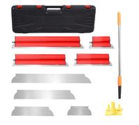 Juego de masilla para superficies, espátula con hoja de acero inoxidable, juego de espátula multifuncional, 80 cm/60 cm/40cm/25cm, para enlucido de paredes y techos - Rojo