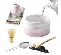 Juego de matcha, juego de batidor y tazón, kit de té japonés con colador y cuchara para mujeres y hombres, amantes del té, ceremonia en casa, café, desayuno, leche
