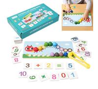 Juego de matemáticas de madera, actividad de aprendizaje aritmético para jardín de infantes | Juguete de clasificación y combinación de colores - Regalo de cumpleaños para niñas y niños de 3 a 5 años