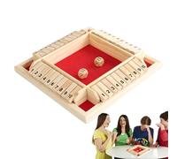 Juego De Matemáticas: Juego De Dados Shut The Box, Tarjetas Plegables Numeradas De Doble Cara Ajustables | Juegos De Mesa De Madera Sin Esfuerzo Para Niños, Familia, Fiesta En El Bar, Estrategia G