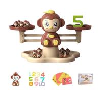Juego De Matemáticas Sobre El Equilibrio - Dimensiones 9.65x7.09x2.56 Pulgadas, Juego De Mesa Con Monos Para El Jardín De Niños, Juguetes Educativos Preescolares STEM | Tarjetas Con Animales Para