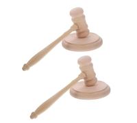 Juego de mazo de juez de madera de haya de 12 pulgadas con bloque de sonido, martillo de subasta de agarre cómodo for abogados y uso en salas de audiencias Mazas de madera