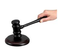 Juego de mazo de madera y bloque de sonido, acabado pulido, mango ergonómico, accesorio for jueces, abogados, salas, reuniones, subastas Mazas de madera