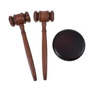 Juego de mazo de subasta de madera vintage con base, martillo de corte resistente for subastas y juicios Martillos con sonido fuerte Mazas de madera